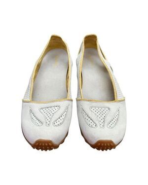 Merrell Oceania Silver Birch Sporty Ballerina Suede Slip On Flats Yellow Trim